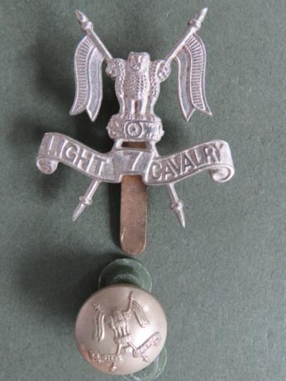 India Army Post 1947 7th Light Cavalry Headdress Badge and Button