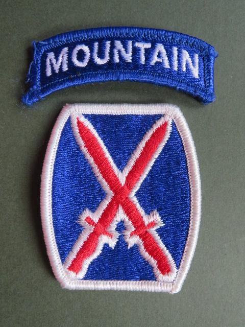 USA Army 10th Mountain Division Shoulder Patch & Tab
