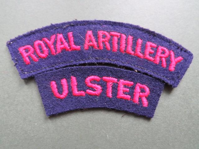 British Army 51st (Ulster) AA Brigade Post WW2 Royal Artillery & Ulster Shoulder Title