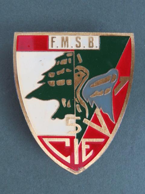France Foreign Legion 2° R.E.I, 5° Compagnie, F.M.S.B  (Multi National Security Force Beirut) Pocket Crest