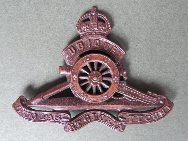 British Army Pre 1953 Royal Artillery Officers' Service Dress Cap Badge