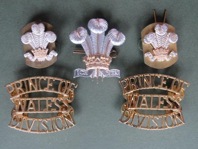 British Army Lucknow Band & Clive Band of The Price of Wales's Division Cap and Collar Badges & Shoulder Titles