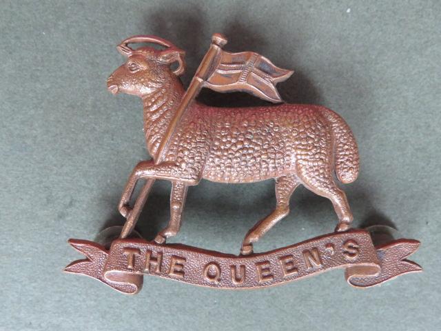 British Army The Queen's Royal Regiment (West Surrey) Pre 1924 Pattern Officers' Service Dress Cap Badge