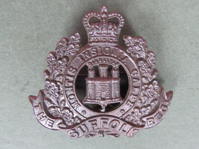 British Army QEII Crown The Suffolk Regiment Officers' Service Dress Cap Badge