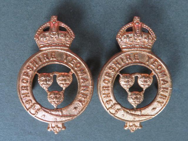 British Army Pre 1953 Shropshire Yeomanry Collar Badges