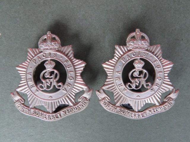 British Army KGV North Somerset Yeomanry Collar Badges