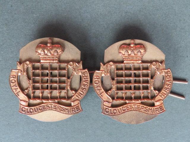 British Army 1950's Royal Gloucestershire Hussars Collar Badges