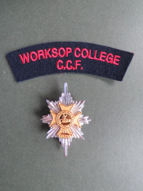 British Army Worksop College C.C.F. (Combined Cadet Force) Shoulder Title & Cap Badge