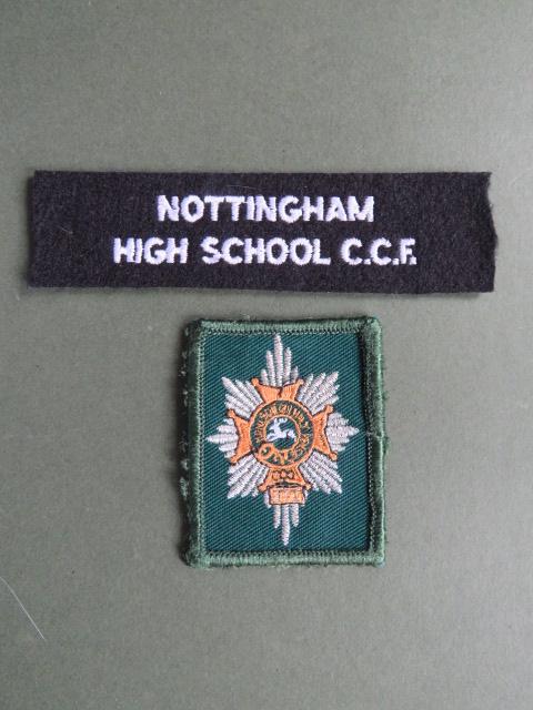 British Army Nottingham High School C.C.F. (Combined Cadet Force) Shoulder Title & Beret Badge