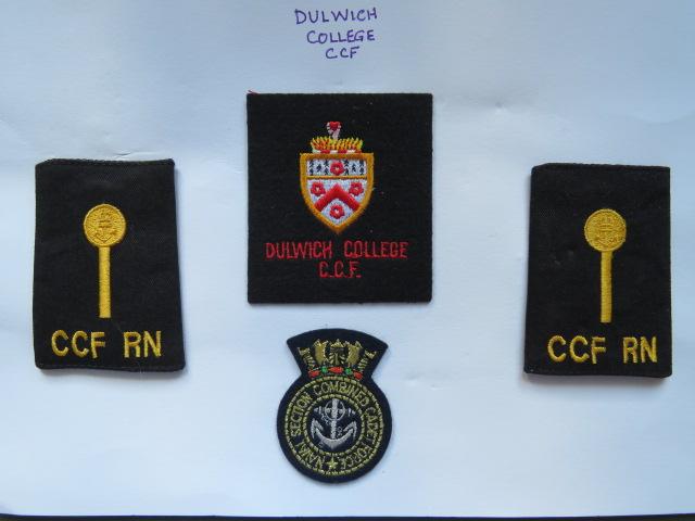 British Army Dulwich College C.C.F. (Combined Cadet Force) (Naval Section) Beret Badge, Arm Badge & Shoulder Slides