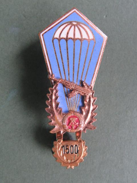 East Germany (DDR) Parachute Badge with 1500 Jumps Hanger