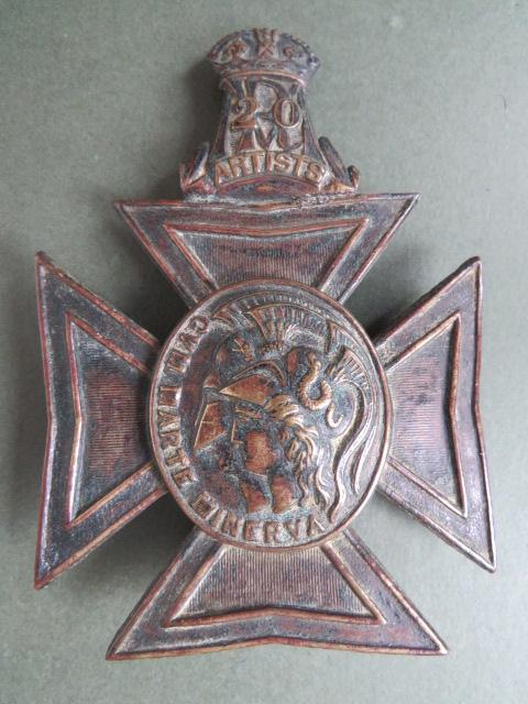 British Army 20th Middlesex (Artists) Helmet Plate Badge