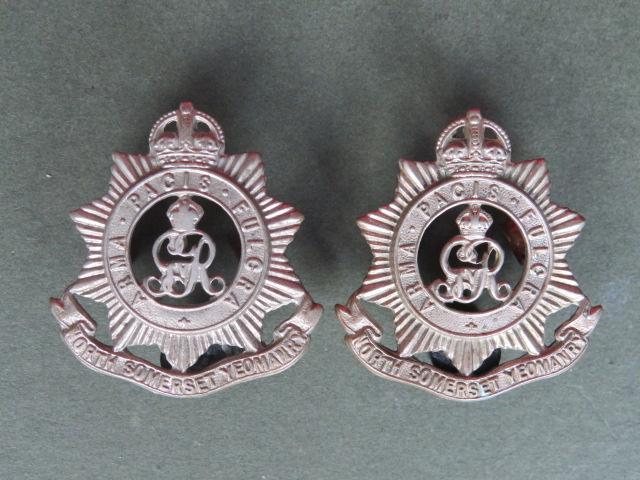 British Army KGV North Somerset Yeomanry Collar Badges