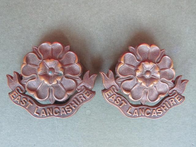 British Army The East Lancashire Regiment Officers' Service Dress Collar Badges