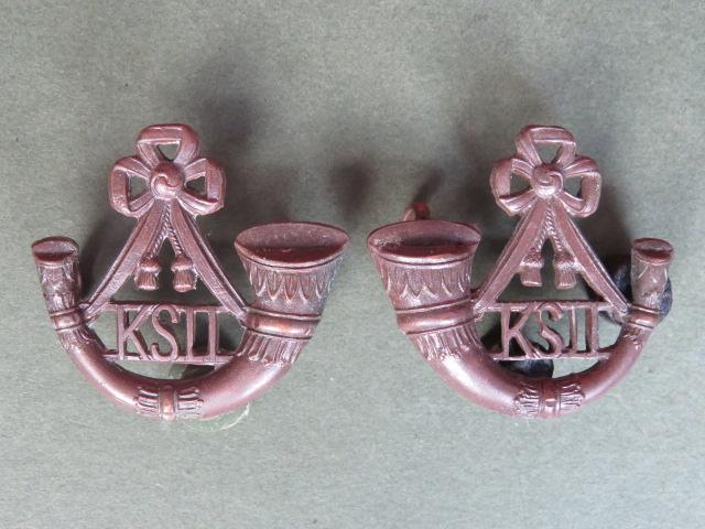 British Army The King's Shropshire Light Infantry Officers' Service Dress Collar Badges