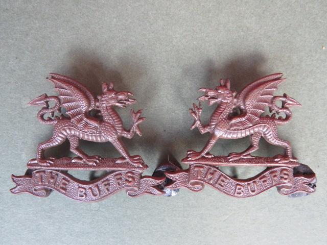 British Army The Buffs (Royal East Kent Regiment) Officers' Service Dress Collar Badges