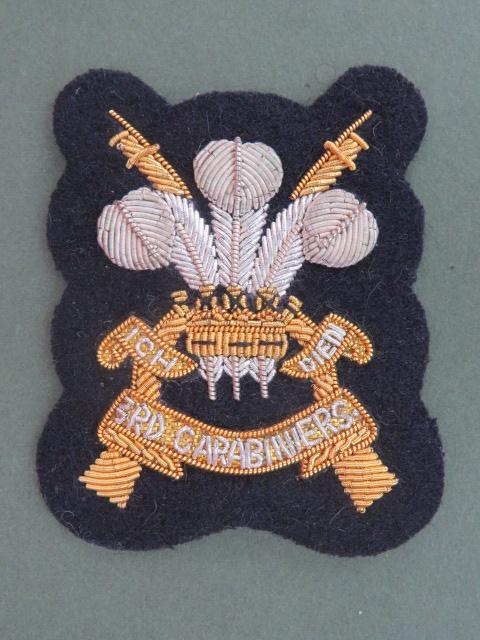 British Army The 3rd Carabiniers (Prince of Wales's Dragoon Guards) No1 Dress Arm Badge