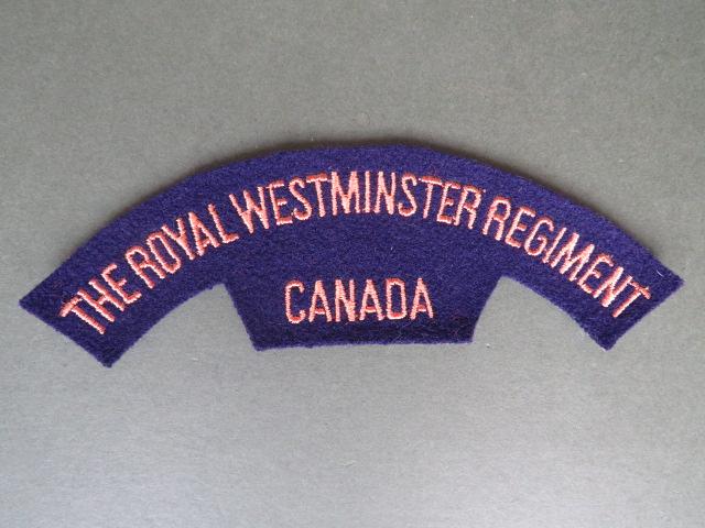 Canada Army Post WW2 The Royal Westminster Regiment Shoulder Title