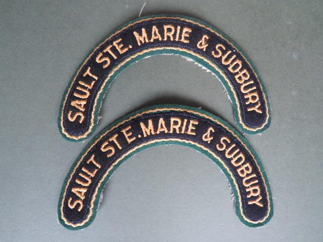 Canada Army Post WW2 Sault Ste. Marie & Sudbury Regiment Shoulder Titles