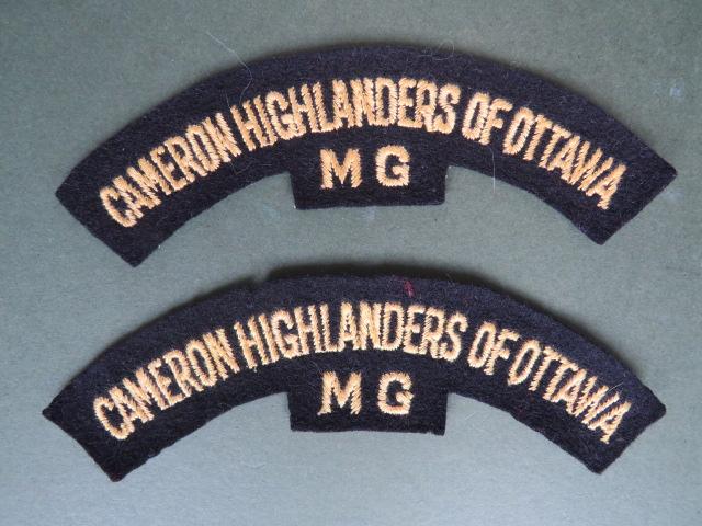 Canada Army WW2 The Cameron Highlanders of Ottawa M.G. Shoulder Titles