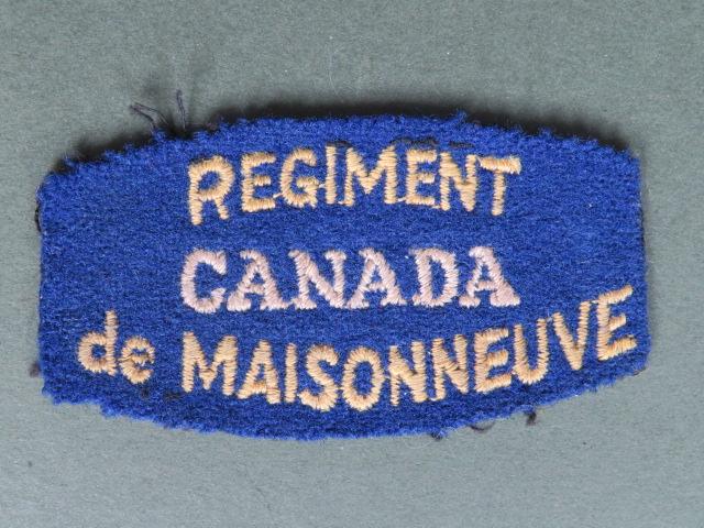 Canada Army WW2 Regiment de Maisonneuve Shoulder Title