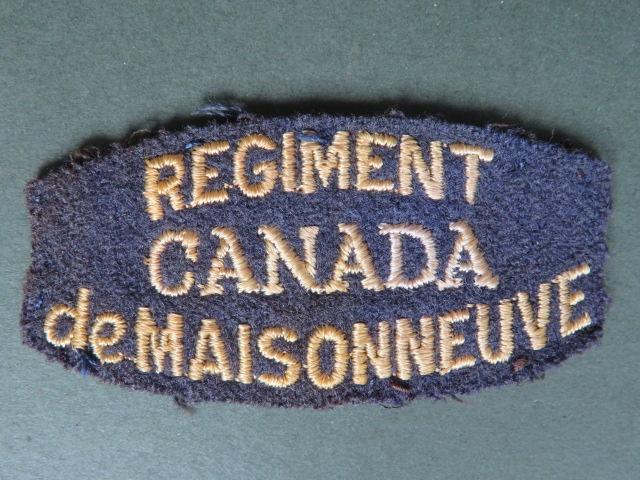 Canada Army WW2 Regiment de Maisonneuve Shoulder Title