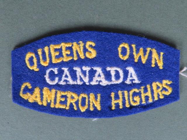 Canada Army WW2 Queen's Own Cameron Highlanders Shoulder Title