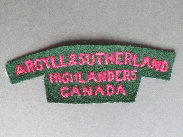 Canada Army WW2 Argyll & Sutherland Highlanders Shoulder Title