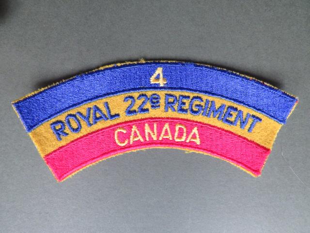 Canada Army Post WW2 4th Battalion, Royal 22e Regiment Shoulder Title