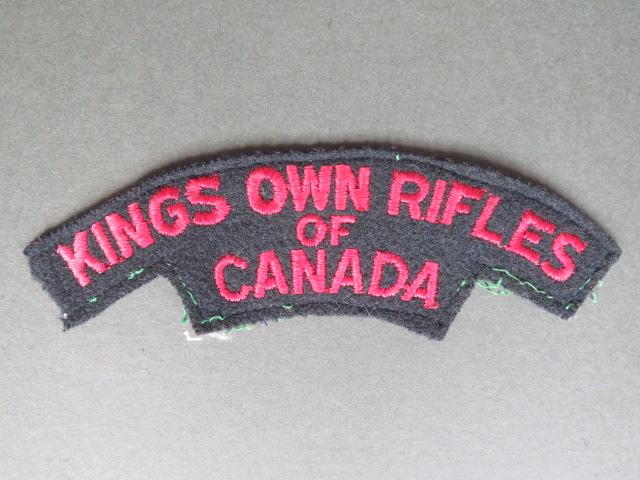 Canada Army WW2 King's Own Rifles of Canada Shoulder Title