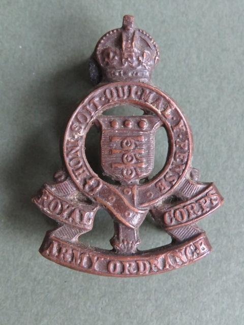 British Army Royal Army Ordnance Corps  Pre 1947 Officer's Service Dress Collar Badge