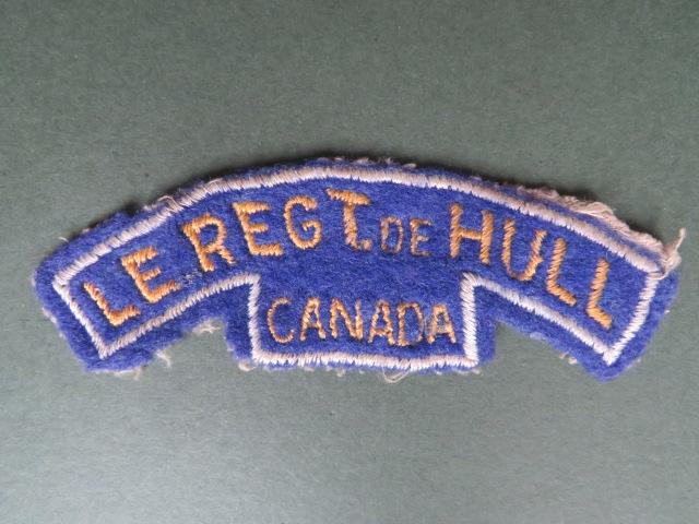 Canada Army WW2 Le Regiment De Hull Shoulder Title