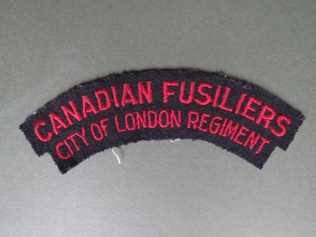 Canada Army WW2 Canadian Fusiliers, City of London Regiment Shoulder Title