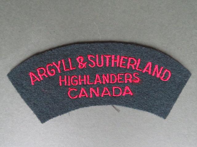 Canada Army WW2 / Post WW2 Argyll & Sutherland Highlanders Shoulder Title