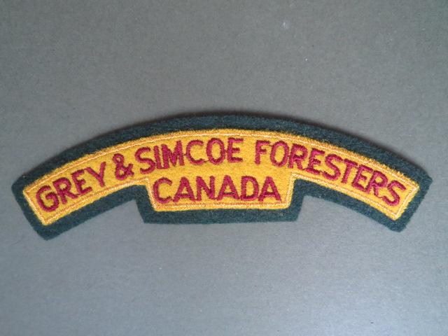 Canada Army Post WW2 The Grey & Simcoe Foresters Regiment Shoulder Title