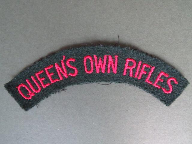 Canada Army WW2 The Queen's Own Rifles Shoulder Title