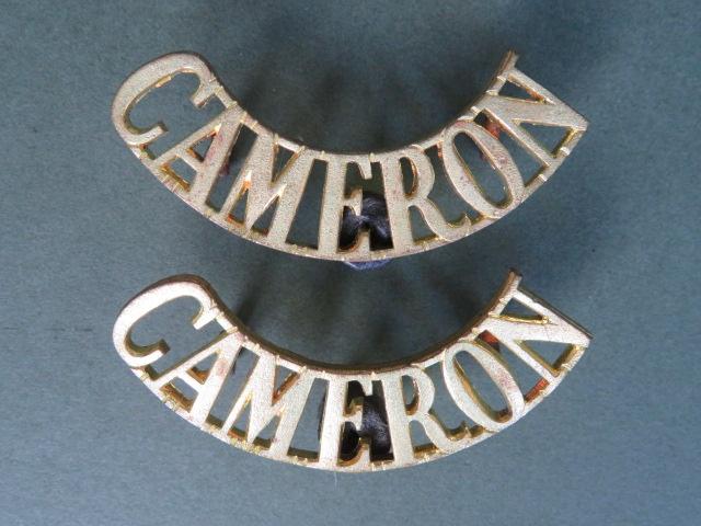 Canada Army Pre WW2 The Queen's Own Cameron Highlanders of Canada Shoulder Titles