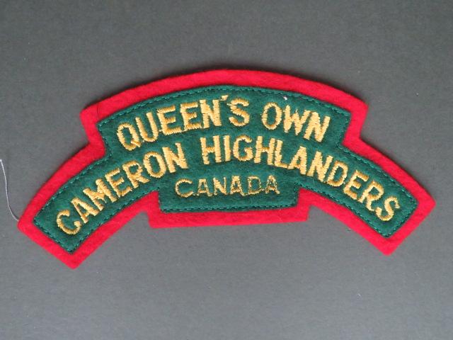 Canada Army Post WW2 The Queen's Own Cameron Highlanders Shoulder Title