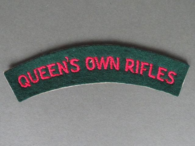 Canada Army WW2 Queen's Own Rifles Shoulder Title