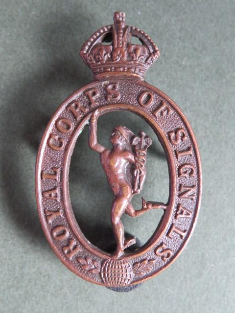 British Army Pre 1953 Royal Corps of Signals Officers Service Dress Collar Badge