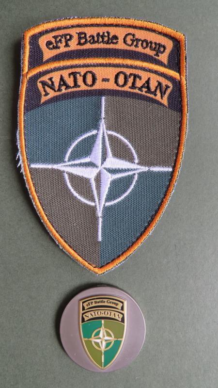 NATO Enhanced Forward Presence (Estonia) Shoulder Patch and French / UK Coin