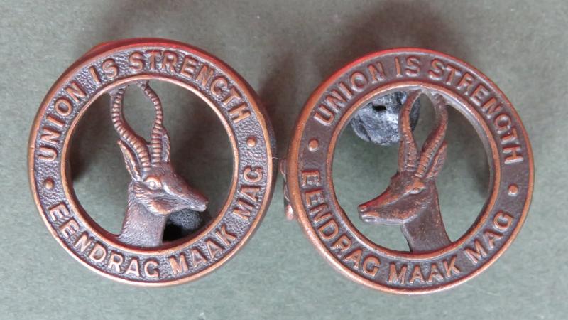 South Africa 1940-1945 Union Defence Force Collar Badges