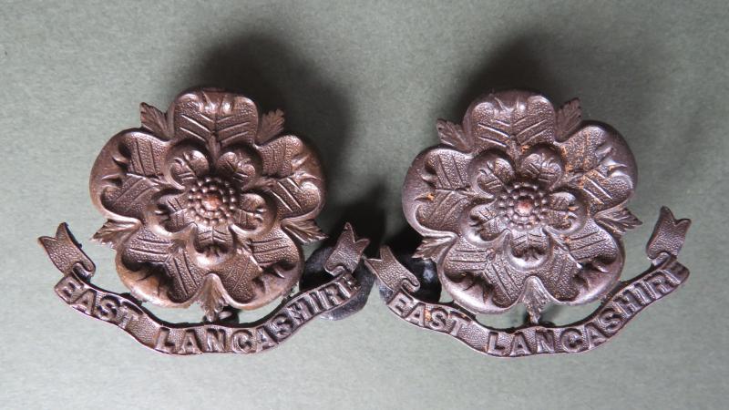 British Army The East Lancashire Regiment Officers Service Dress Collar Badges