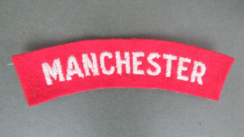 British Army Late to Post WW2 The Manchester Regiment Shoulder Title