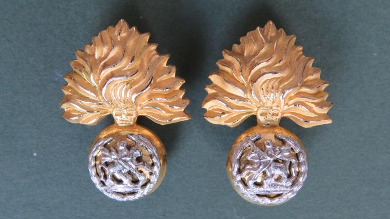 British Army The Fusiliers Brigade & Royal Regiment of Fusiliers Officers Collar Badges