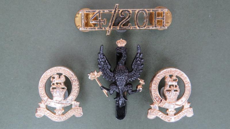 British Army The 14th/20th King's Hussars Cap & Collar Badges & Shoulder Title