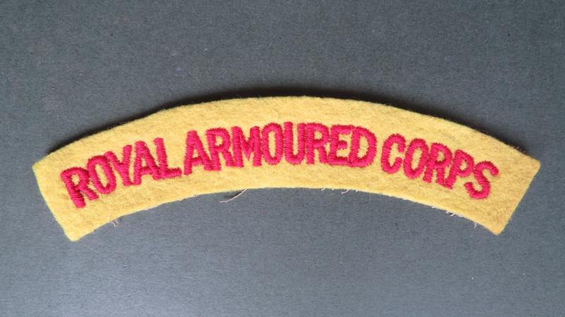 British Army Late WW2 / 1950's Royal Armoured Corps Shoulder Title