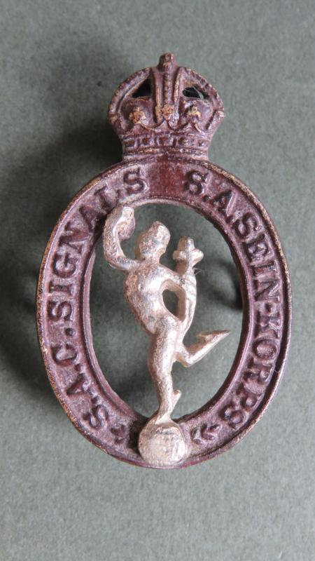 South Africa Army Corps of Signals Officers Collar Badge