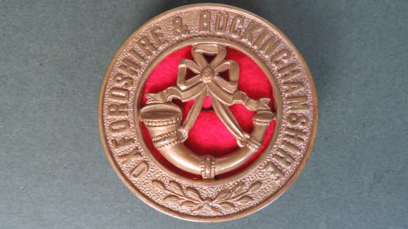 British Army 1908-1914 The Oxfordshire & Buckinghamshire Light Infantry Helmet Plate Centre