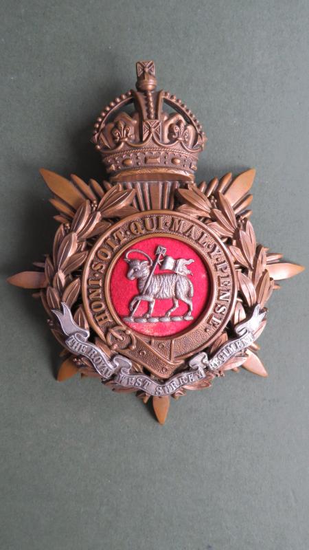 British Army 1901-1914 The Royal West Surrey Regiment Officers Helmet Plate Badge